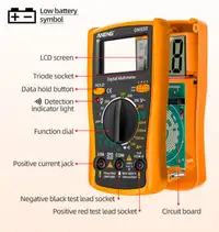 ANENG DM850 Electric Digital Professional Multimeter Ammeter Vol