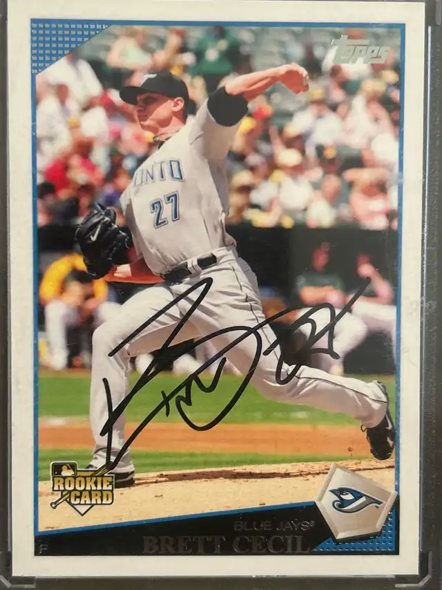Brett Cecil Autograph Toronto Blue Jays Rookie Card  in Arts & Collectibles in Markham / York Region - Image 2