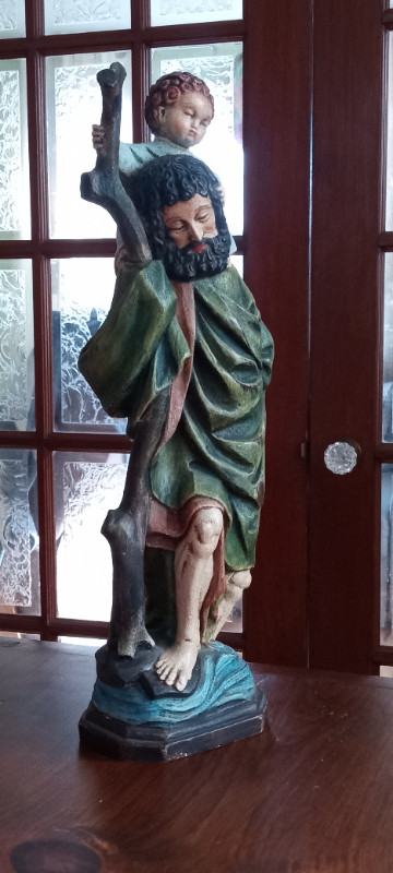 St. Christopher Wooden Statue in Arts & Collectibles in City of Halifax - Image 2