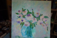 Original Oil Painting - Purple Roses