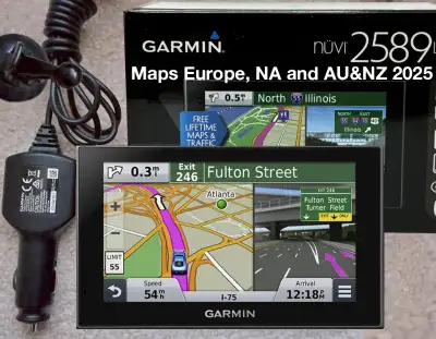 Newest maps Europe, North America, AU&NZ 2025 Garmin Nuvi 2589, View more