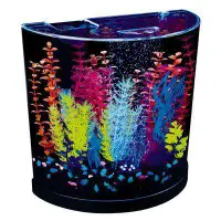 GloFish Half-Moon Bubbling LED Aquarium Kit with extras