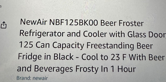 Beverage Fridge  in Refrigerators in Cole Harbour - Image 2