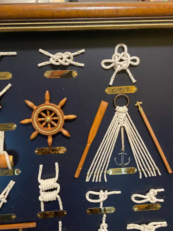 Sailor’s Knot Maritime Nautical Shadow Box With Wood Frame in Arts & Collectibles in Vancouver - Image 3
