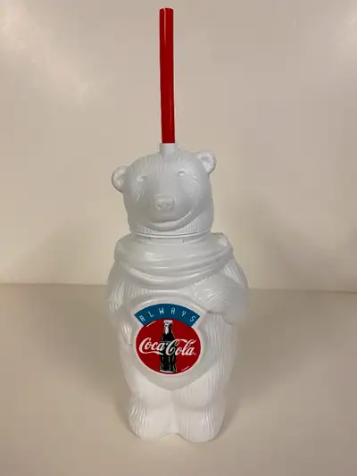 Always Coca-Cola Polar Bear Plastic Water Bottle Made in Canada -if this ad is up, the item is still...