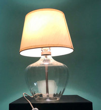 Modern IKEA Tall Glass Lamp + Shade *Retails $80*