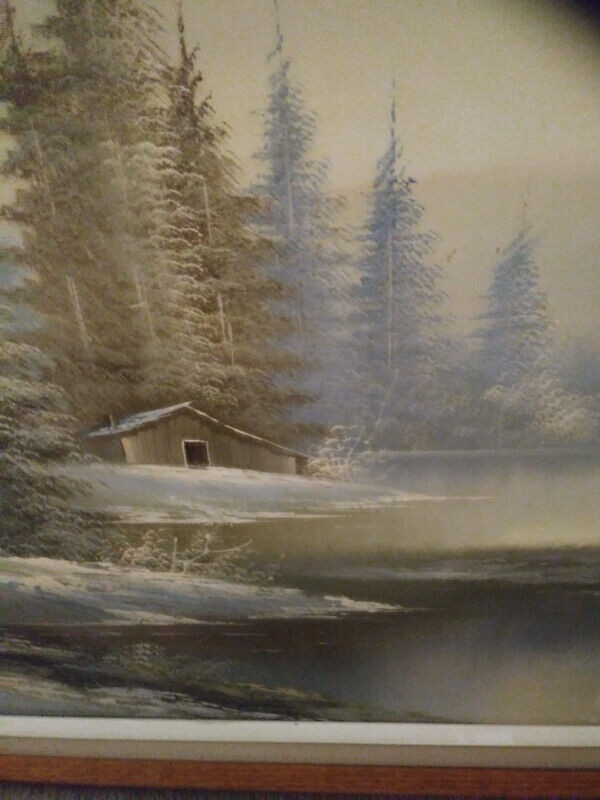 Vintage Canadian Artist Jay Collins oil painting.  53" X 29" in Arts & Collectibles in Oshawa / Durham Region - Image 4