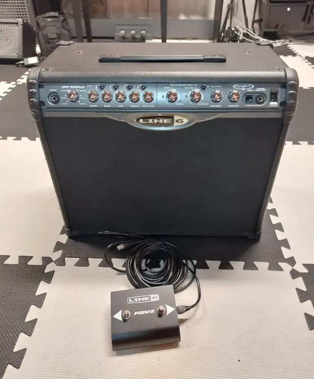 75 Watt Line 6 Guitar Amp + New Footswitch in Amps & Pedals in Markham / York Region - Image 2