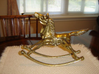 Vintage Large Brass Rocking Horse