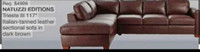 Beautiful natuzzi sectional genuine leather couch Free Delivery!