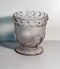 Pressed Glass Ornamental Sugar Bowl