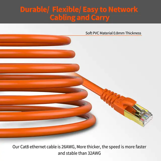 CAT 8 Ethernet Cable Shielded SFTP Internet Network Patch Cord in Cables & Connectors in Hamilton - Image 5