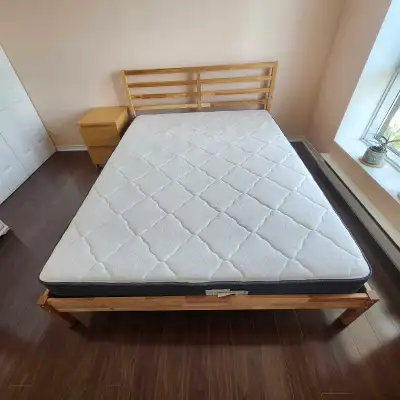 IKEA Queen Bed Frame and Mattress, View more