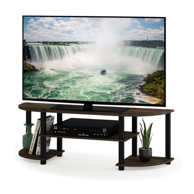 New 47" Walnut/Black TV Stand - Composite Wood & PVC Tube Poles in TV Tables & Entertainment Units in North Bay - Image 3