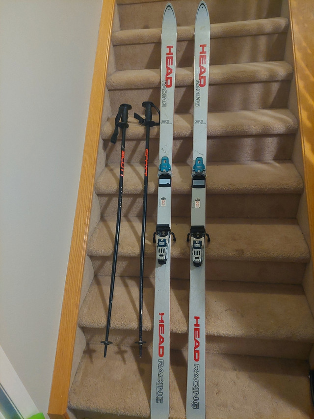 203cm Head downhill Skis, $35, poles are sold in Ski in Calgary