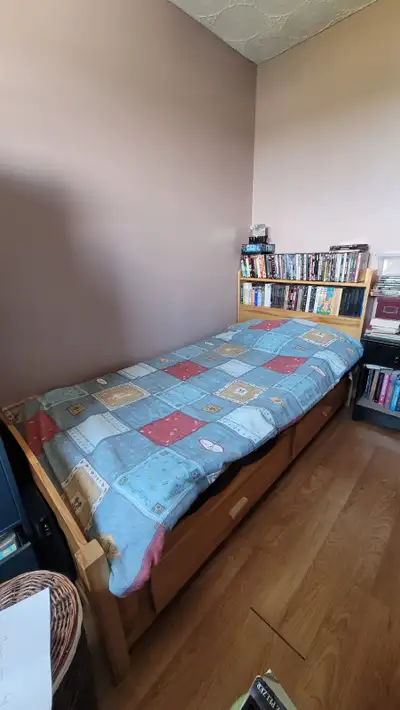 TWIN SINGLE MATES BED WITH MATTRESS KELLIGREWS DOOR PIC UP ONLY, View more