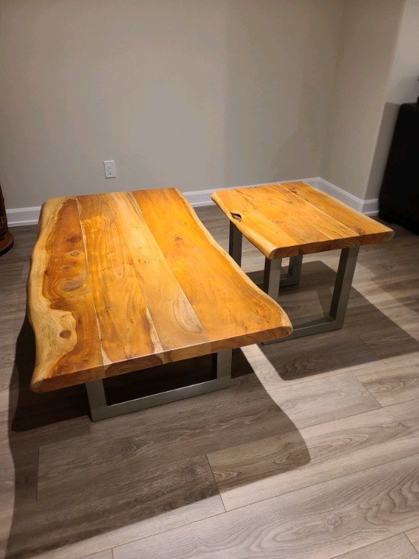 Acacia Wood Coffee Table & Side Table Coffee Tables Ottawa Kijiji