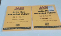 JAM Paper Bright Color Cardstock, 8.5 x 11, Yellow Recycled.