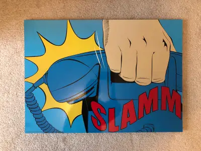 Slamm! by Deborah Azzopardi Pop art/comic style Glossy thick board Great used condition 27.5” x 19.5...
