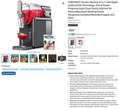 9-in-1 Slushie Machine for Frozen Margaritas, Cocktails, Shakes, View more