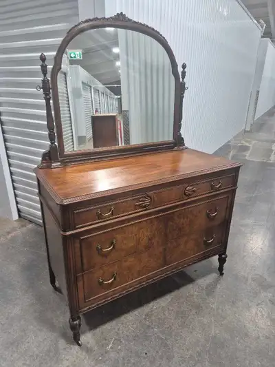 Vintage Victorian Walnut Chest of Drawers or Dresser, View more