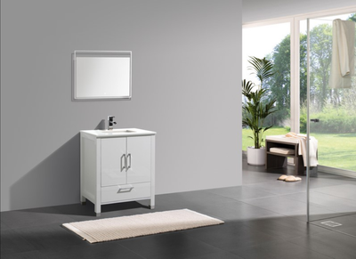 Anziano 30′′ High Gloss White Vanity include Quartz Countertop a, View more