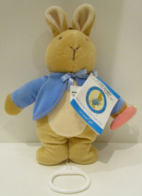 PLUSH "PULL & PLAY MUSICAL PETER RABBIT", NEW CONDITION