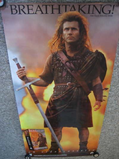 BRAVEHEART FULL SIZE MOVIE STORE ADVERTISING BANNER POSTER, View more