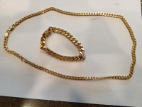 18K Solid Gold Matching Chain and Bracelet