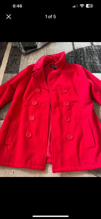 Women red winter jacket size xl