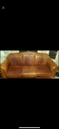 Tan Leather Sofa Set
