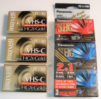 6 cassettes vidéo VHS-C neuves et scellées