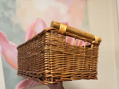 Wicker basket with strong handles, View more