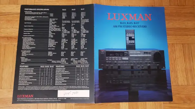 LUXMAN R-115 ORIGINAL OWNER'S MANUAL LIKE NEW CONDITION in Stereo Systems & Home Theatre in City of Toronto - Image 3