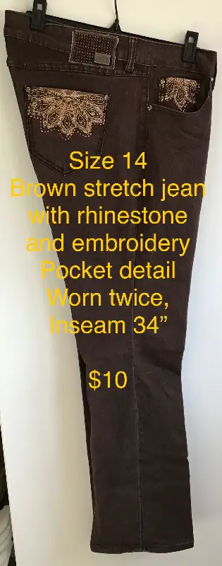 These are completely as new, washed one time. They are size 14, but can easily fit to Sz 16. Selling...