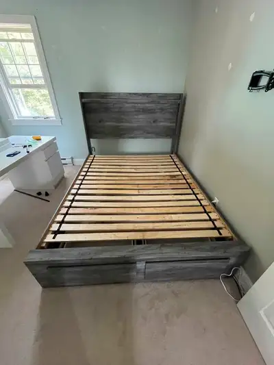 Queen bed with storage, View more