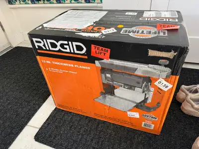 New in box 13” Ridgid thickness planer, View more