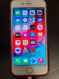iPhone 8, 64 gb, unlocked, white front, red back