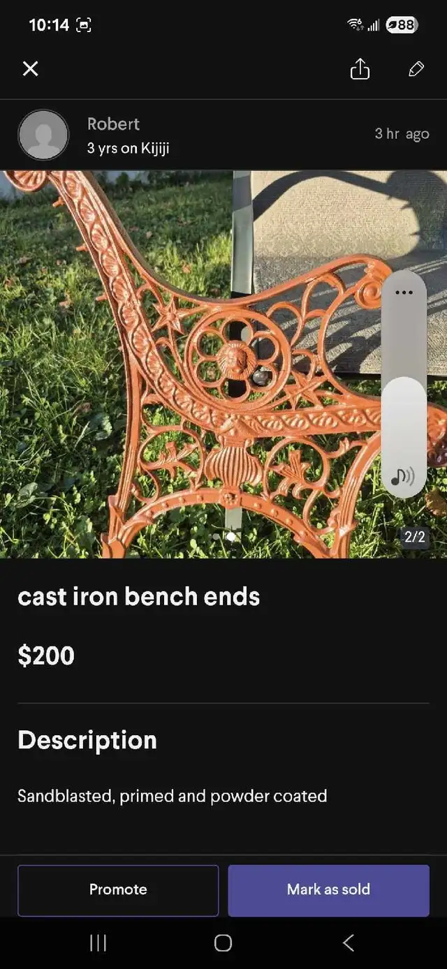 Cast Iron Bench Ends in Patio & Garden Furniture in Barrie - Image 2