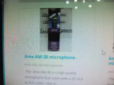 Microphone pro AMX-38 avec cable 20'', View more