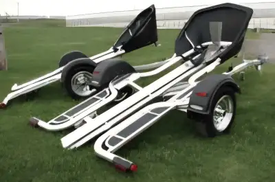 Canadian Made Single Motorcycle Trailer All Aluminium and Stainless Construction except for axles an...
