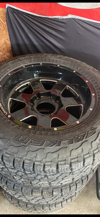 8x180 vision wheels 20x9 -25 (285/65r20) tires