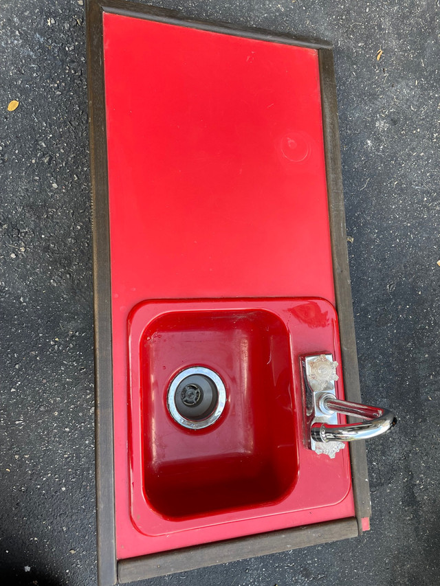  LIKE NEW RED BAR SINK WITH HOLDING BOARD in Plumbing, Sinks, Toilets & Showers in Mississauga / Peel Region
