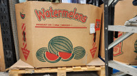 Used 48x40x24 3 Wall Watermelon Gaylords with partial bottom fla