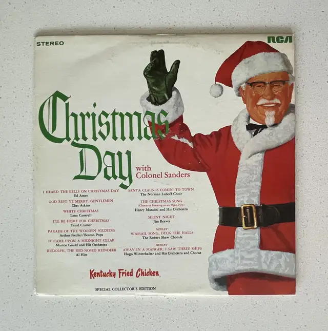 Christmas Day With Colonel Sanders Vinyl Record Album LP in Arts & Collectibles in Oshawa / Durham Region - Image 2