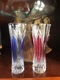 Cristal d'Arques 2 vases 7 pouces de hauteur 