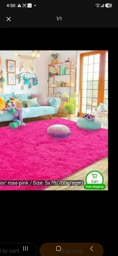 pink fluffy rug, View more