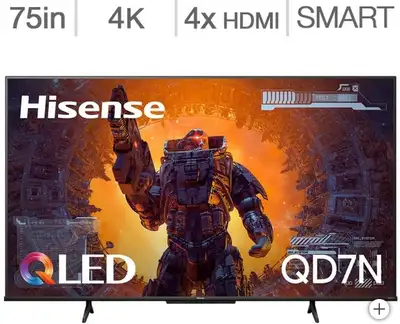Télévision QLED 75'' 75QD7N 4K UHD HDR 144Hz GOOGLE TV Hisense, View more