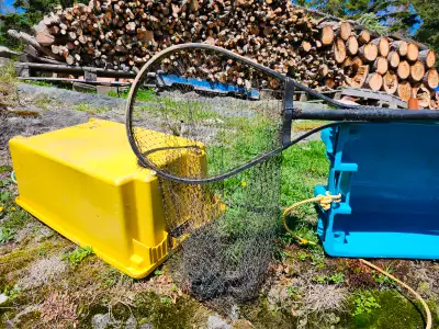 Old Style Kayak Dip Net built by Ralph Richards of Petite Riviere. Has net designed for Smelts but w...