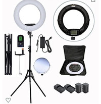 96W 18" LED Ring Light Kit FE-480II Photo Studio Video Lighting